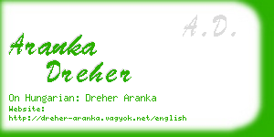aranka dreher business card